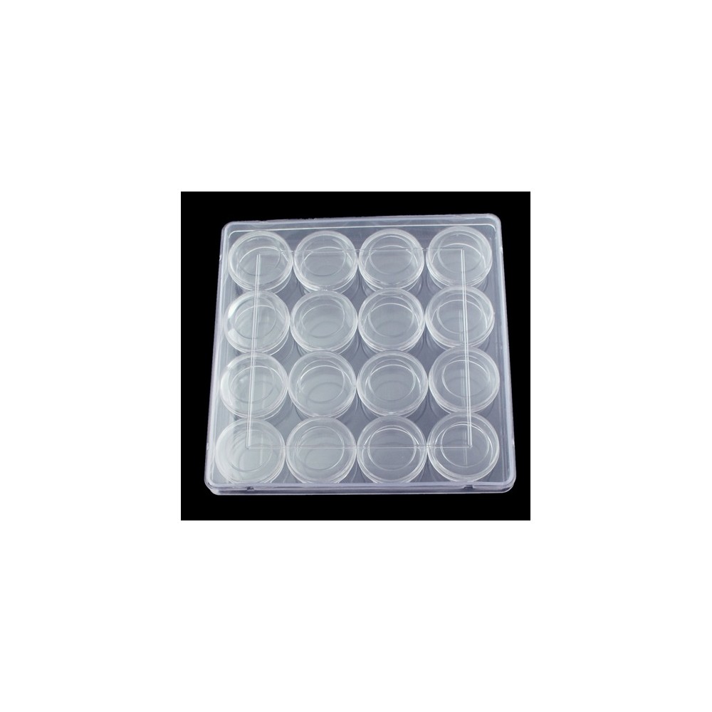 Clear Plastic Bead Containers, 16 Compartments