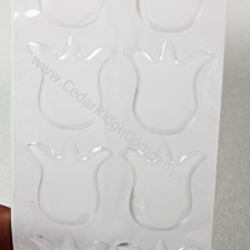 10pcs 30x27mm Clear Epoxy Tulip Shaped Stickers, DIY Cabs