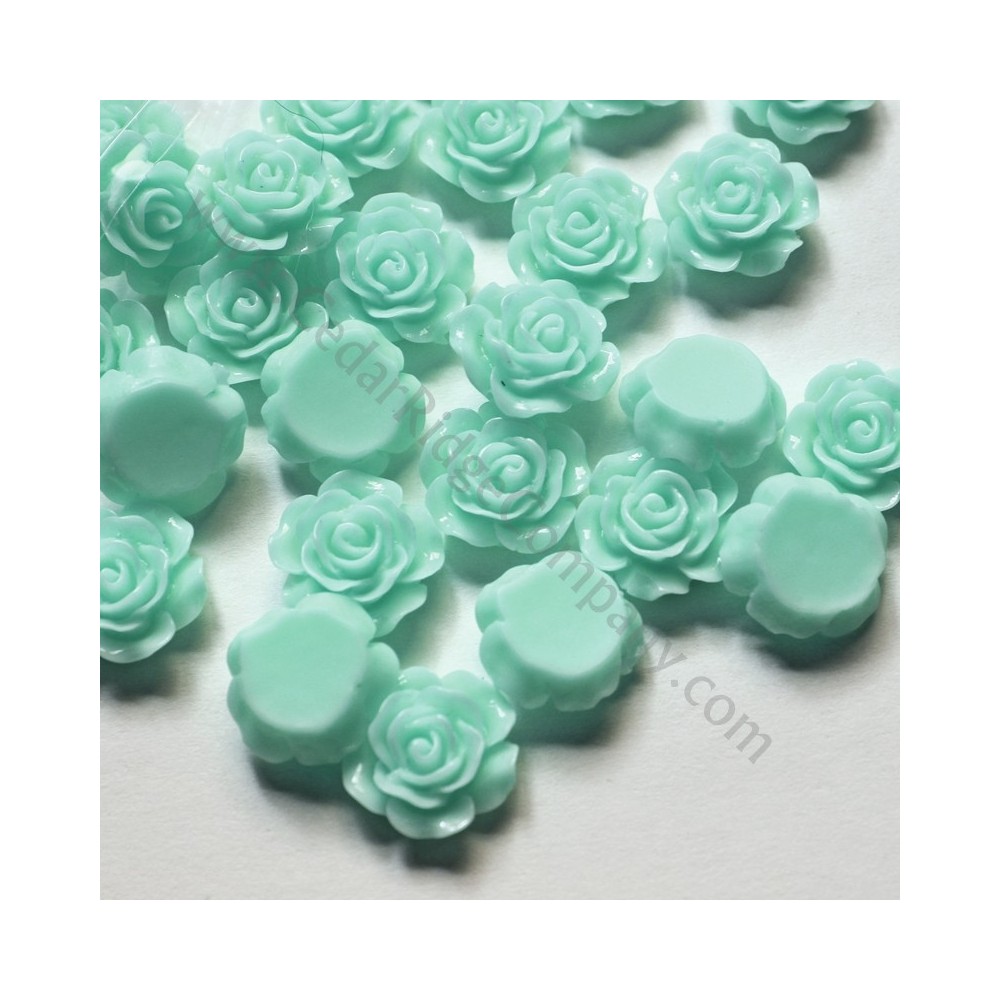Resin Flatback Roses Lt Blue -Choose Size Resin Flatback Roses Lt Blue -Choose Size