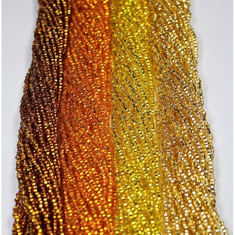 Preciosa Czech - Silverlined 11/0 Seed Bead Set 4 Hanks Golds Preciosa Czech - Silverlined 11/0 Seed Bead Set 4 Hanks Golds