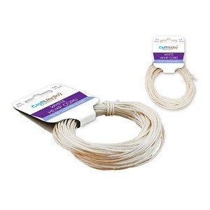 Natural Hemp Cord: White 20lb (1mm) 9yd/hank
