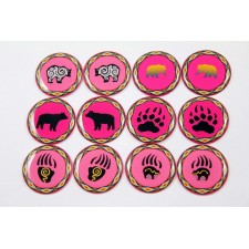 Pink Bears 12pcs One Inch Round Epoxy Cabochon Beading Focal Center