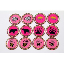 Pink Bears - One Inch Round Cab Set of 12
