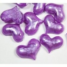 4pc Purple Pearl Hearts Flatback 25x20mm