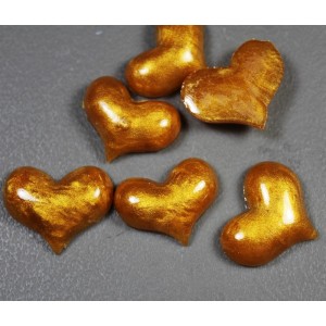 Gold Pearl Hearts Flatback 25x20mm