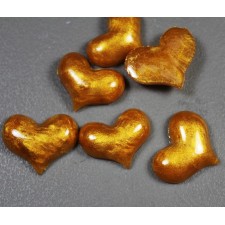 4pc Gold Pearl Hearts Flatback 25x20mm