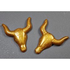 Gold Bull Steer Resin Flatback Cabochon
