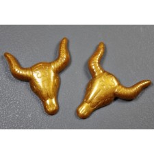 1pc Golden Bull Steer Resin Flatback Cabochon