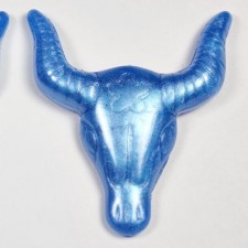 Pearl Blue Bull Steer Resin Flatback Cabochon