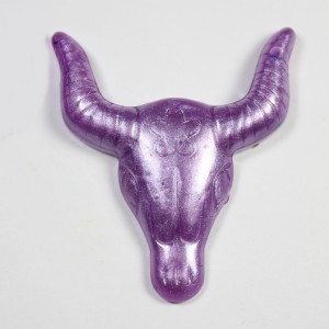 Purple Pearl Bull Steer Resin Flatback Cabochon