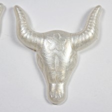 1pc Pearl White Bull Steer Resin Flatback Cabochon