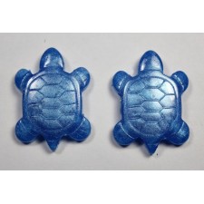 Pearl Blue Turtle Resin Flatback Cabochon 27x20mm
