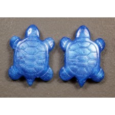 Pearl Blue Turtle Resin Flatback Cabochon 27x20mm