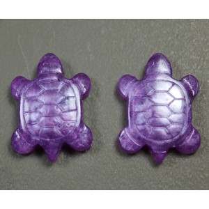 Pearl Purple Turtle Resin Flatback Cabochon 27x20mm