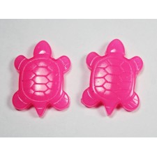 Neon Pink Turtle Resin Flatback Cabochon 27x20mm