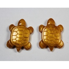 Pearl Gold Turtle Resin Flatback Cabochon 27x20mm