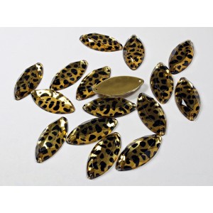 2pc Sew On Leopard Spots Horse Eye Gems