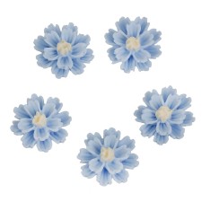 Embellishment Flatback Flower, Powder Blue, 12mm,  Resin  - 10pc