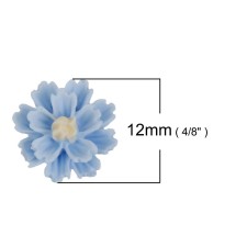 1pc Grab Bin - Light Powder Blue Resin Flatback Flower 12mm