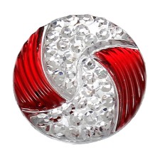 1pc Grab Bin - Red 2 Color Swirl Round Gem 25mm