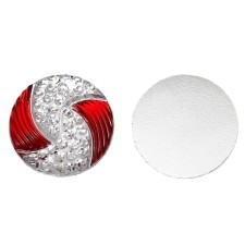 1pc Grab Bin - Red 2 Color Swirl Round Gem 25mm