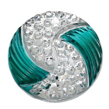 1pc Grab Bin - Green 2 Color Swirl Round Gem 25mm