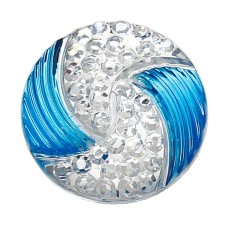 4pc Grab Bin - Blue 2 Color Swirl Round Gem 25mm