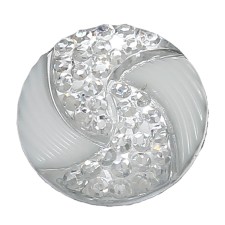 4pc Grab Bin - White/clear 2 Color Swirl Round Gem 25mm