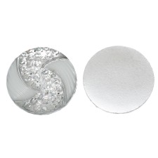 1pc Grab Bin - White/clear 2 Color Swirl Round Gem 25mm