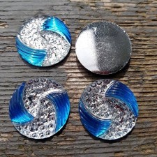 1pc Grab Bin - Blue 2 Color Swirl Round Gem 25mm