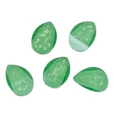 Resin Cabochon Embellishments Teardrop Green Spot Faceted 10mm( 3/8") x 7mm( 2/8")