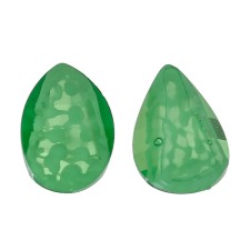 1pc Grab Bin - Resin Cabochon Embellishments Teardrop Green Spot Faceted 10mm( 3/8") x 7mm( 2/8")