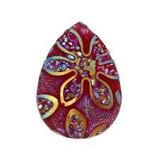 1pc Grab Bin -  	Resin Dome Cabochon Teardrop Flatback Red AB Color Flower 18mm x13mm( 6/8" x 4/8")