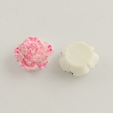 1pc Grab Bin - Spray Painted Resin Flower Cabochons, DeepPink, 15x15mm