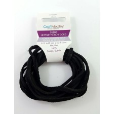 Pre-cut Genuine 100% Leather Suede Black 3mm Craft Medley