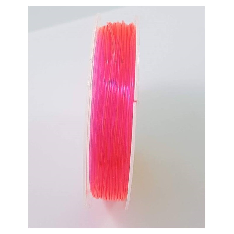 Transparent Stretchy Beading Cord 0.8mm - Neon Pink