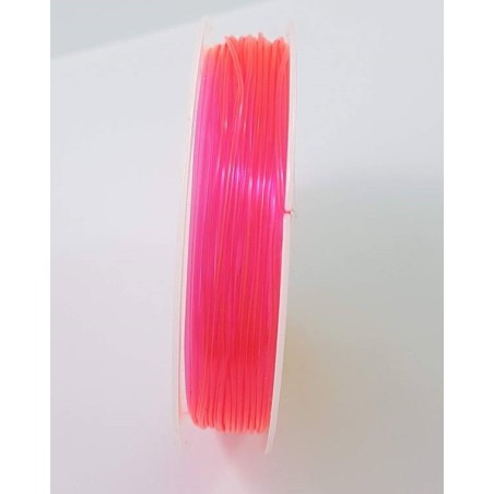Transparent Stretchy Beading Cord 0.8mm - Neon Pink