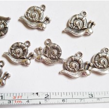 Pewter Snail  Charms 16x16mm 5pcs