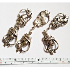 Pewter Lady Wearing a Hat Charms 27x15mm 5pcs