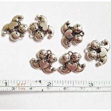 1pc Grab Bin - Pewter Two Children with a Heart 17x14mm