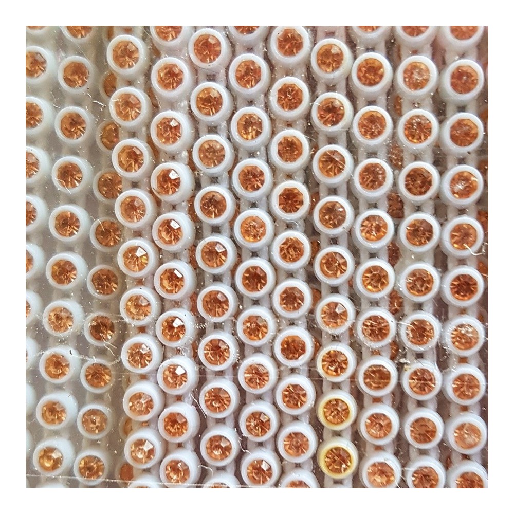 Rhinestone Banding - SS6 White with Peach Colour Glass Stone Rhinestone Banding - SS6 White with Peach Colour Glass Stone