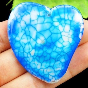 Blue Fire Agate Heart Pendant