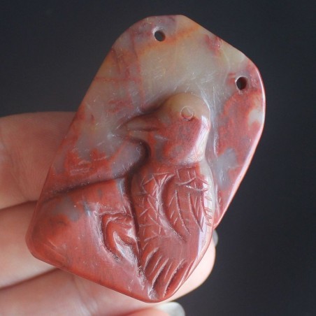 Carved Bird Stone Pendant