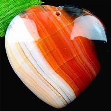 Heart Stripes Agate Pendant Bead