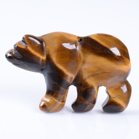 Carver Bear Tigers Eye Pendant