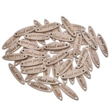 20pc Wooden Buttons Connectors Handmade Oval Sewing Crafts