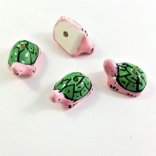 4pc Porcelain Turtle Beads  