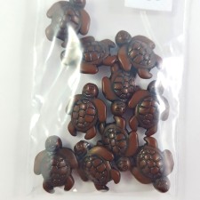Acrylic Turtle Beads 18mm x 15mm - Brown (Pack of 10)