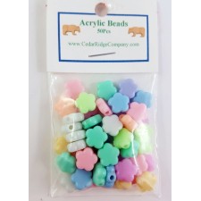 Acrylic Stars Beads Assorted Pastel (Pack of 50)