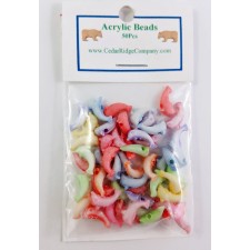 Acrylic Dolphin Beads Assorted (Pack of 50)
